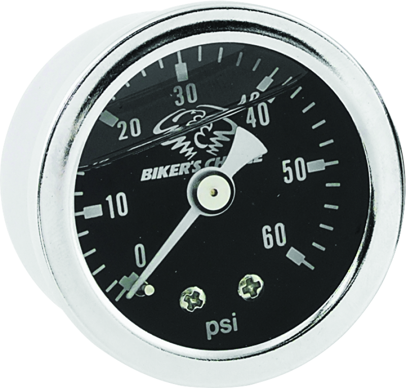 Bikers Choice Black Face Liquid Filled Oil Pressure Gauge 0-60 Psi 1/8 NPT