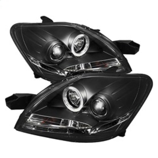 Spyder Toyota Yaris 07-11 4Dr Projector Headlights LED Halo DRL Blk PRO-YD-TYA074D-DRL-BK