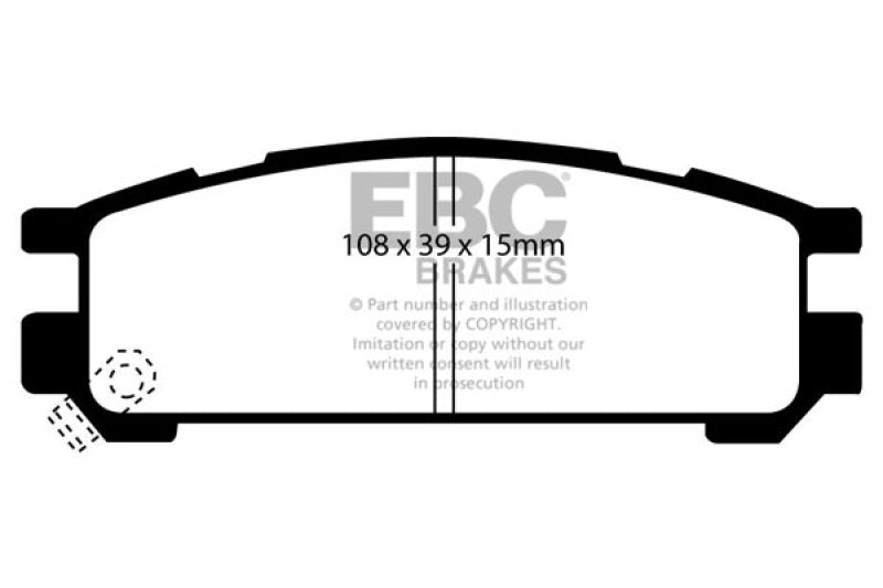 EBC 93-96 Subaru Impreza 1.8 Yellowstuff Rear Brake Pads