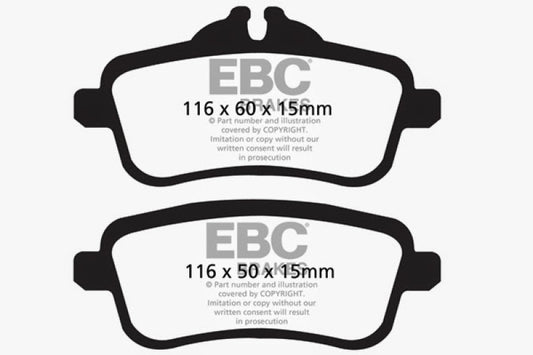 EBC 14+ Mercedes-Benz CLA45 AMG 2.0 Turbo Yellowstuff Rear Brake Pads