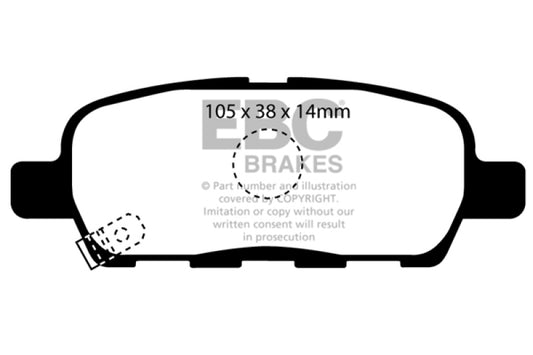 EBC 10-13 Infiniti FX35 3.5 Greenstuff Rear Brake Pads