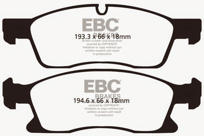 EBC 11+ Dodge Durango 3.6 Greenstuff Front Brake Pads