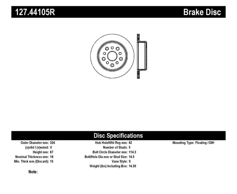 StopTech 5/93-98 Toyota Supra Right Rear Slotted & Drilled Rotor