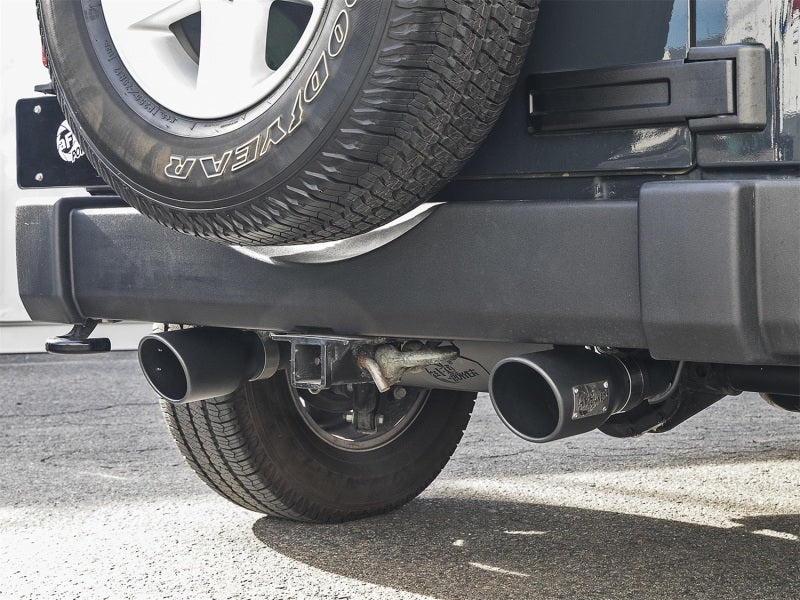 aFe Rebel Series 2.5in 409 SS Cat-Back Exhaust w/ Black Tips 2007+ Jeep Wrangler (JK) V6 3.6L/3.8L