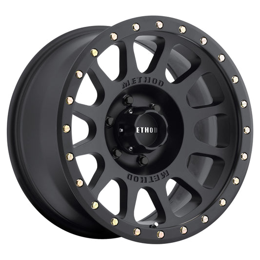 Method MR305 NV 20x10 -18mm Offset 6x135 94mm CB Matte Black Wheel