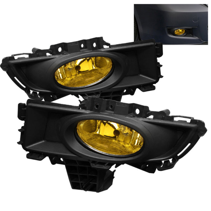 Spyder Mazda 3 07-08 4Dr OEM Fog Lights (Wont Fit Sports/Gt Or Htchbck)w/swch Yellow FL-CL-MAZ307-Y