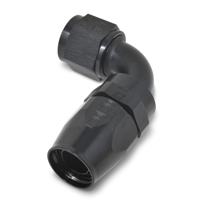 Russell Performance -6 AN Black 90 Degree Full Flow Hose End