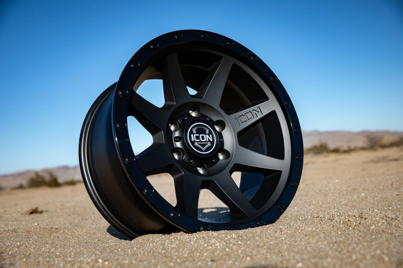 ICON Rebound 17x8.5 5x150 25mm Offset 5.75in BS 110.1mm Bore Double Black Wheel