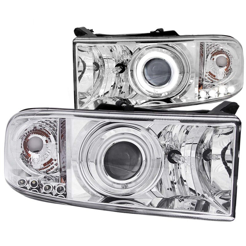 ANZO 1994-2001 Dodge Ram Projector Headlights w/ Halo Chrome