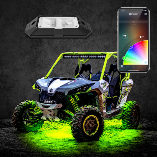 XK Glow Rock Light w/ XKchrome App Controlled Bluetooth Advanced Kit 8pc RGB 6W