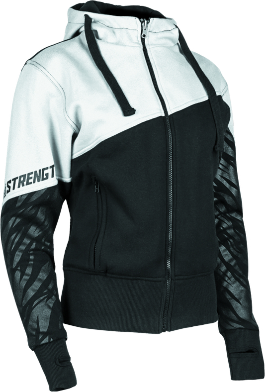 Speed and Strength Cat Outa Hell Hoody White/Black Womens - Large