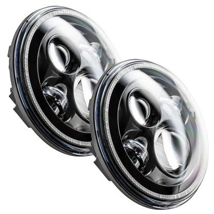 Oracle 7in High Powered LED Headlights - Black Bezel - White SEE WARRANTY