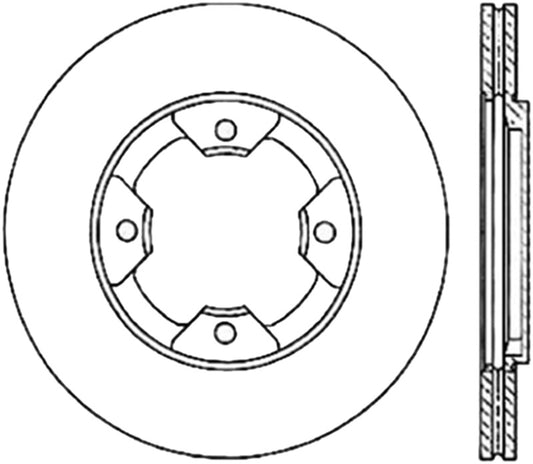 StopTech Power Slot 84-85 Nissan 300ZX Slotted & Drilled Right Front Rotor