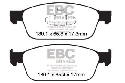 EBC 12+ Ford Focus 2.0 Turbo ST Yellowstuff Front Brake Pads