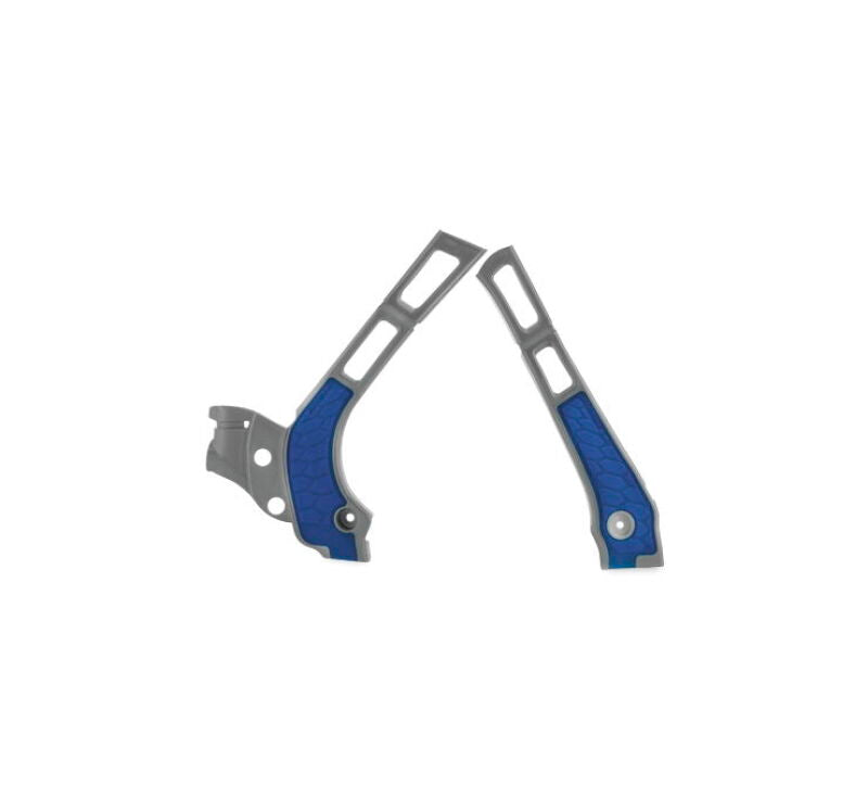 Acerbis 21-24 Fantic XE/XX/ 05-24 Yamaha YZ125/250/YZ125X/YZ250X Frame Guard X Grip - Silver/ Blue