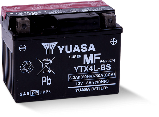 Yuasa YTX4L-BS Maintenance Free AGM 12 Volt Battery (Bottle Supplied)