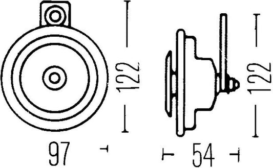 Hella Sharptone Horn Kit 12V 415/350Hz Yellow (3BB922000731 = H31000001) (Min Qty 360)