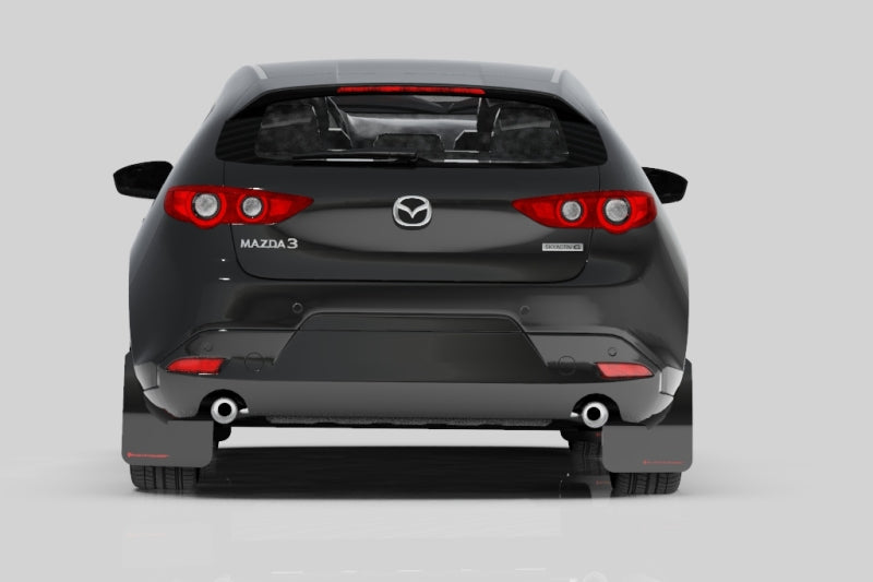 Rally Armor 19-24 Mazda3 Hatchback Black UR Mud Flap w/White Logo