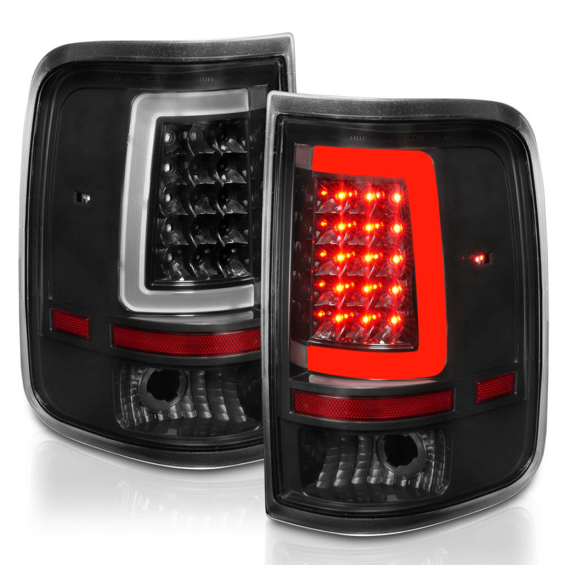 ANZO 2004-2006 Ford F-150 LED Tail Lights w/ Light Bar Black Housing Clear Lens