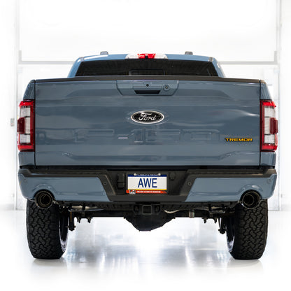 AWE Tuning 2021+ Ford F-150 Tremor (w/ Bumper Cutouts) 0FG Non-Resonated Catback -Diamond Black Tips