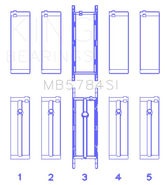 King BMW N20B20 (Size +0.50mm) Main Bearing Set