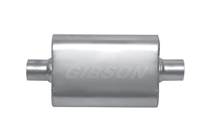 Gibson MWA Superflow Center/Center Oval Muffler - 4x9x14in/3in Inlet/3in Outlet - Stainless