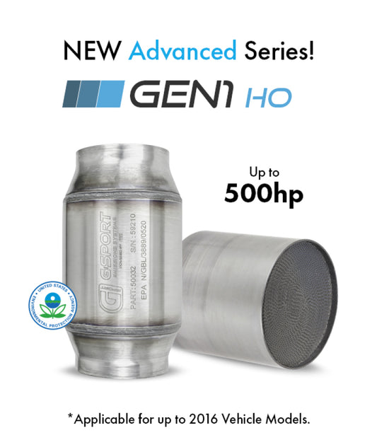 GESI G-Sport 300 CPSI EPA Compliant GEN1 3in Inlet/Outlet 4in x 4in Catalytic Converter- 350-500HP