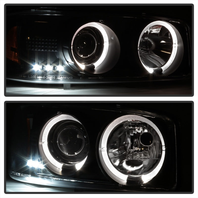 Spyder GMC Sierra 1500/2500/3500 99-06 Projector Headlights LED Halo LED Black PRO-YD-CDE00-HL-BK