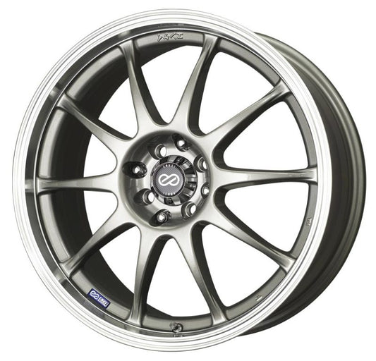 Enkei J10 16x7 5x112/114.3 38mm Offset 72.62mm Bore Dia Silver w/ Machined Lip Wheel