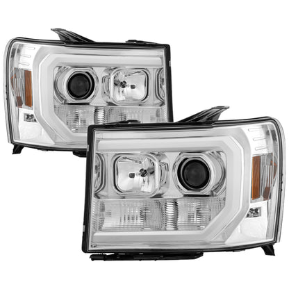 Spyder GMC Sierra 1500/2500/3500 07-13 V2 Projector Headlights - Chrome PRO-YD-GS07V2-LBDRL-C