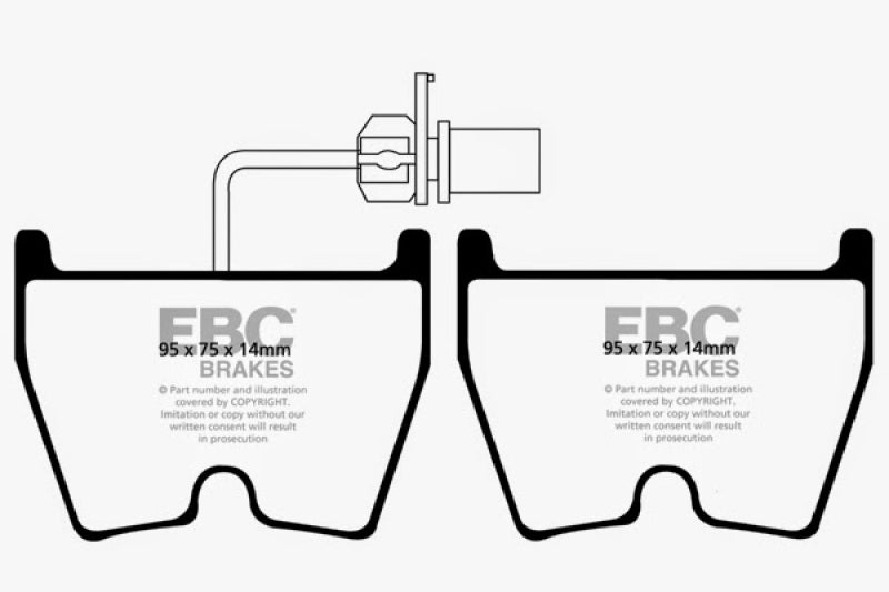 EBC 06-09 Audi RS4 4.2 (Cast Iron Rotors) Redstuff Front Brake Pads