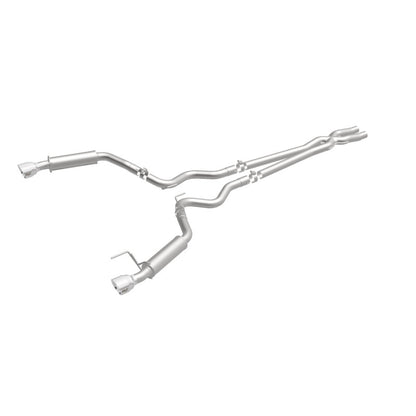 MagnaFlow Cat Back, SS, 2.5in, Competition, Dual Split Polished 4.5in Tips 2015 Ford Mustang V6 3.7L