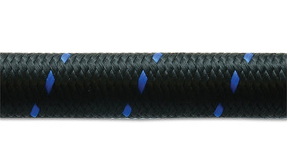 Vibrant -8 AN Two-Tone Black/Blue Nylon Braided Flex Hose (10 foot roll)