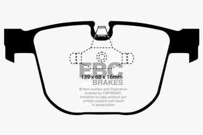 EBC 08-10 BMW M3 4.0 (E90) Redstuff Rear Brake Pads