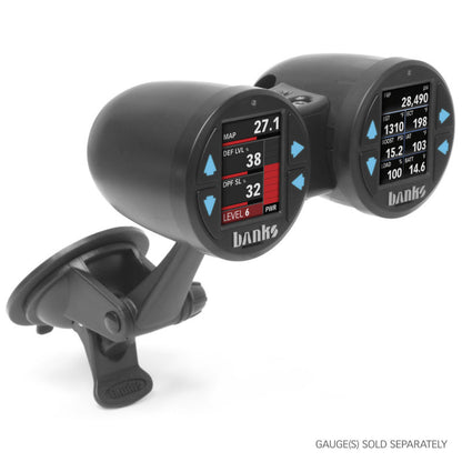 Banks Power Dual Gauge Pod Suction Mount For iDash 1.8 And 52mm Gauges