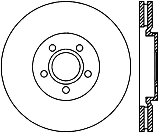 StopTech 03-09 Chrysler PTCruiser Tur / 03-05 Dodge Neon SRT-4 Front Right Slotted & Drilled Rotor