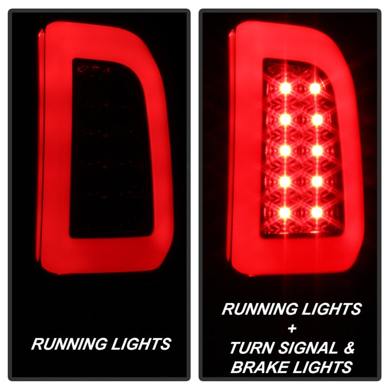 Spyder 97-03 Ford F150 Stylsd. F250 V3 Lght Bar LED Tail Lights - Blk Smk ALT-YD-FF15097V3-LBLED-BSM