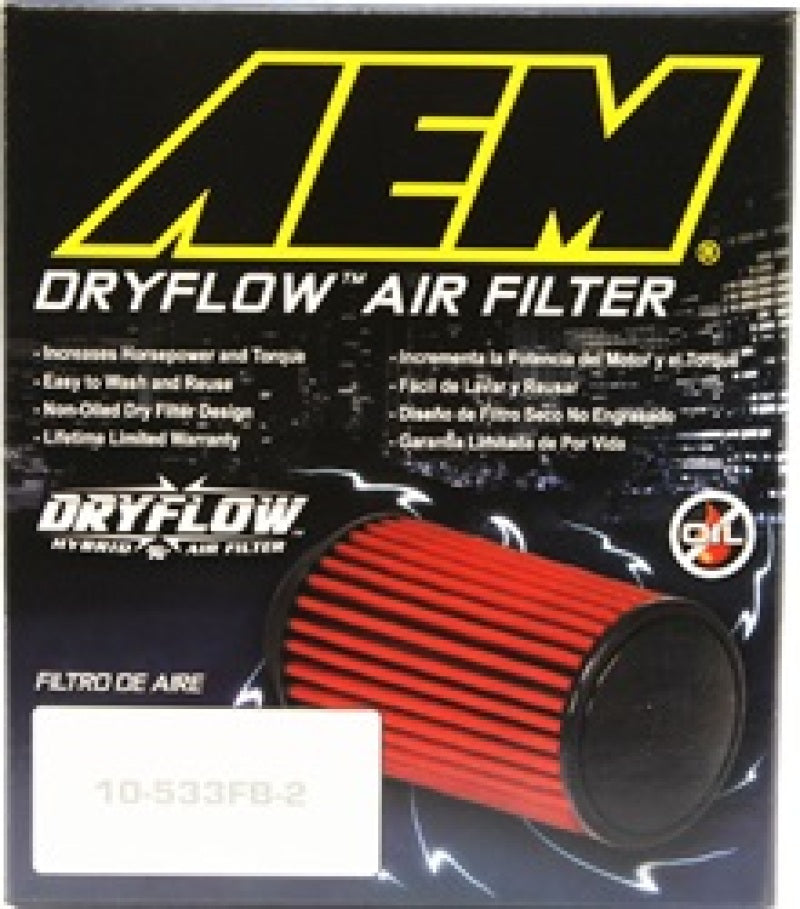 AEM Dryflow 3in. X 5in. Round Tapered Air Filter