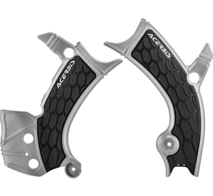 Acerbis 16-19 Yamaha YZ250F/YZ450F/YZ250FX/YZ450FX/WR250F/450F Frame Guards- X-Grip - Silver/Black