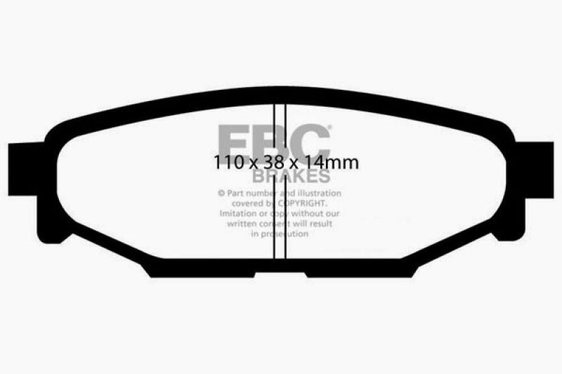 EBC 12+ Subaru BRZ 2.0 (solid rear rotors) Ultimax2 Rear Brake Pads