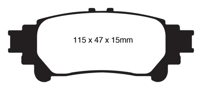 EBC 13+ Lexus GS350 3.5 RWD Yellowstuff Rear Brake Pads