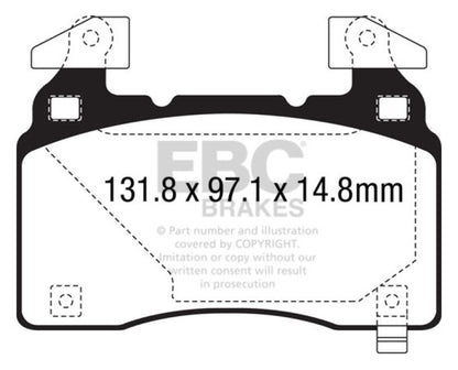 EBC 14+ Cadillac CTS Vsport 3.6 Twin Turbo Yellowstuff Front Brake Pads