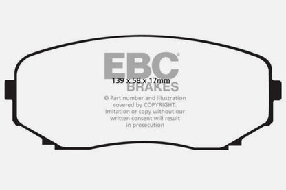 EBC 11-14 Ford Edge 2.0 Turbo Redstuff Front Brake Pads