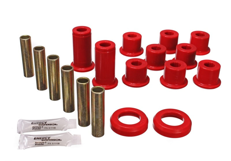 Energy Suspension 82-04 GM S-10/S-15 Pickup 2WD / 82-04 S-10 Blazer Red Rear Leaf Spring Bushing Set