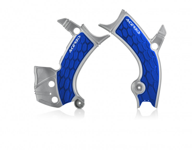 Acerbis 16-19 Yamaha YZ250F/YZ450F/YZ250FX/YZ450FX/WR250F/450F Frame Guards- X-Grip - Silver/Blue