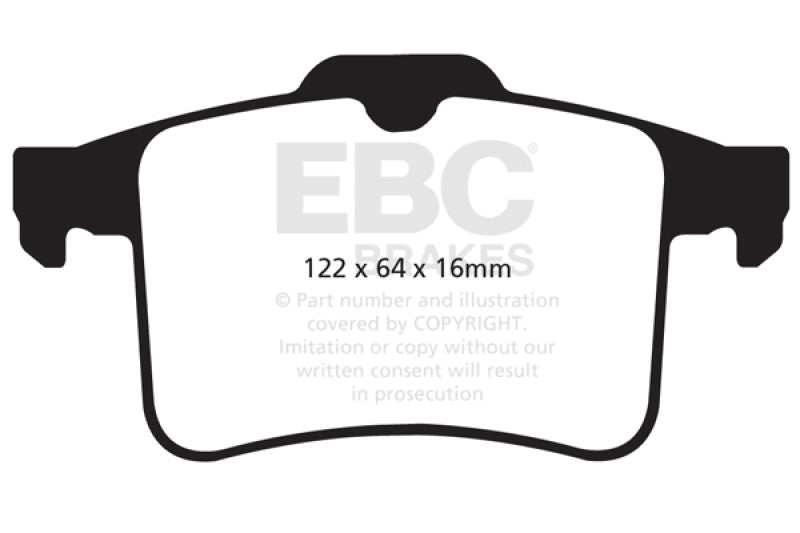 EBC 10-15 Jaguar XF 5.0 Supercharged (470) Redstuff Rear Brake Pads