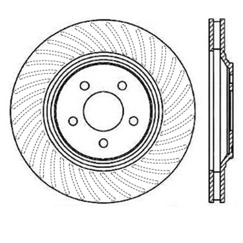 StopTech Power Slot 94-04 Ford Mustang Front Right Slotted Rotor