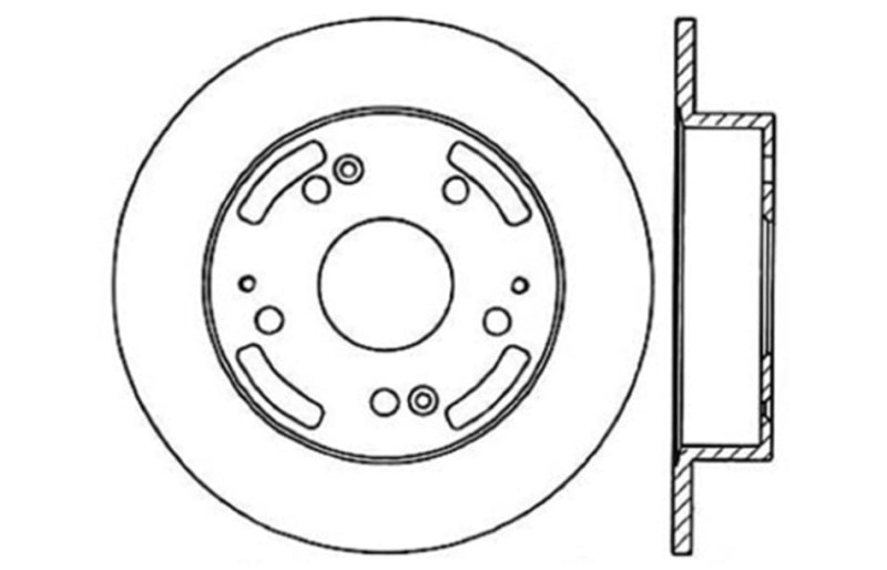 StopTech 02-06 Acura RSX Incl. Type S / 97-01 Integra Type R Slotted & Drilled Right Rear Rotor