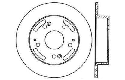 StopTech 02-06 Acura RSX Incl. Type S / 97-01 Integra Type R Slotted & Drilled Right Rear Rotor