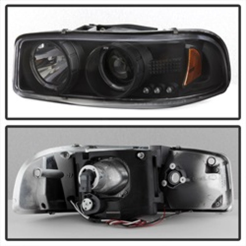 Spyder GMC Sierra 1500/2500/3500 99-06 Projector Headlights LED Halo LED Black PRO-YD-CDE00-HL-BK